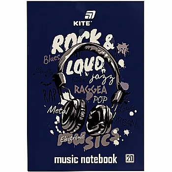 Зошит для нот А4, 20 л, Rock&Loud, K26-404