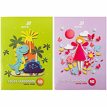 Картон кольоровий односторонній А4, 10 арк*10 кол, папка, Kite, K26-1255