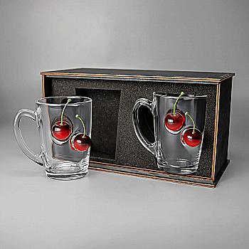 Набір чашок "Вишня", 2 шт, 310 мл, VSKLO