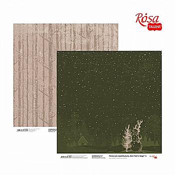 Outlet Папір для скрапбукінгу "New Year’s magic" 4, двосторонній 30,48*30,48 см, 200 г/м2, Rosa Talent/993262