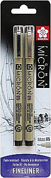 Outlet40 Набір лінерів Pigma Micron 2 шт., (0.5), 0,45 мм, Чорний/Червоний, у блістері, Sakura/1011632