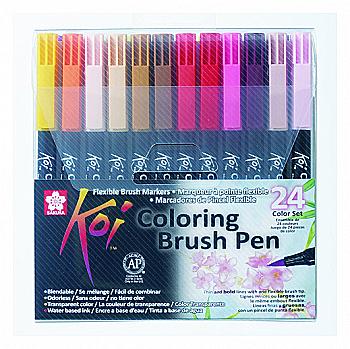 Outlet75 Outlet Набір маркерів Koi Coloring Brush Pen, 24 кол., Sakura/859360/1012543