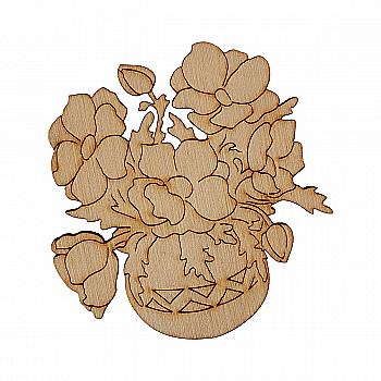 Заготовка из фанеры Раскраска "Цветы в вазе - анемоны" 7*6,8 см, 100031 ArtBober