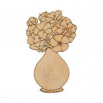 Заготовка из фанеры Раскраска "Букет в вазе высокой" 8*5 см, 100032 ArtBober