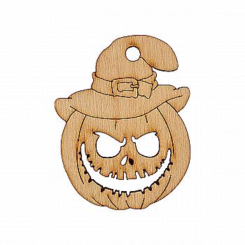 Заготівка з фанери Розмальовка Хелловін "Гарбуз-5" 5,2*4 см, 001253 ArtBober