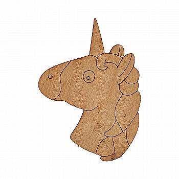 Заготовка из фанеры Раскраска "Голова единорога 1" 7,5*5,8 см, 100016 ArtBober
