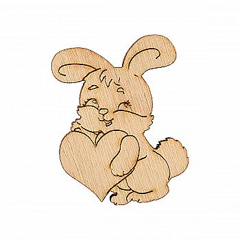 Прищепка декоративная "Зайчик с сердцем", 000764 ArtBober