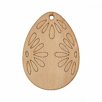 Заготівка з фанери Розмальовка "Крашанка з квітковим орнаментом 2" 6,5*4,7см, 100115 ArtBober