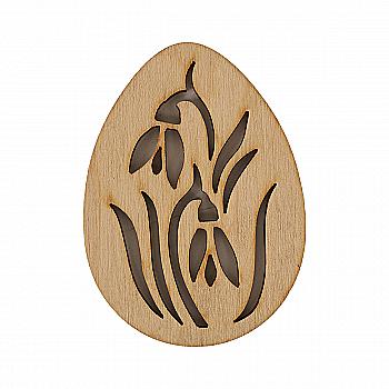 Заготівка з фанери Розмальовка "Крашанка з пролісками" 6,5*4,8 см, 100105 ArtBober