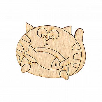 Прищепка декоративная "Кот с рыбкой", 000765 ArtBober