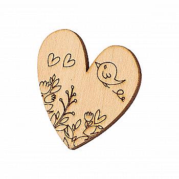 Прищепка декоративная "Сердце с птичкой", 000752 ArtBober