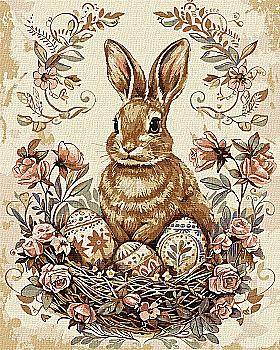Набір для розпису по номерах 40*50 см "Великодній кролик 2", KHO5183 ТМ "Ідейка"