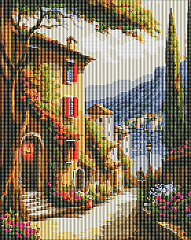 Набор с алмазной мозаикой "Курортный городок" 40*50 см, AMO7746 ТМ "Идейка"