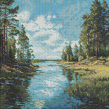 Набір з алмазною мозаїкою "Струмок в лісі" 40*40 см, AMO8336 ТМ "Ідейка"