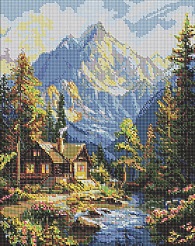 Набір з алмазною мозаїкою "Затишок серед вершин" 40*50 см, AMO20229  ТМ "Ідейка"