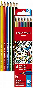 Outlet40 Набор акварельных карандашей 6 цв. Caran d’Ache School Lin карт. бокс, 1290.706/1026372