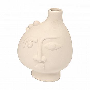 Ваза "Сферическое лицо", бежевая, h 16 см