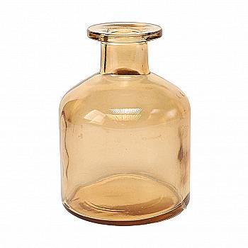 Ваза стеклянная, оранжевая, h 11 см