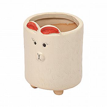 Кашпо "Белый щенок’’, d 6 см