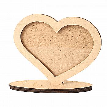 Заготовка деревянная Сердце на подставке Ф4