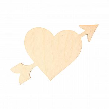 Заготовка деревянная "Сердце со стрелой", 0084