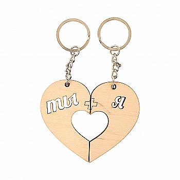 Заготовка деревянная Брелок "Ты + Я" (2 части), БР6
