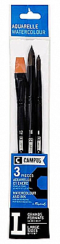 Набір пензлів для акварелі "Campus" L, 3 шт, довга ручка, P10412.00