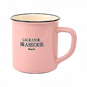 Керамическая чашка "La Grande Brasserie", розовая, 400 мл