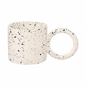 Керамическая чашка для кофе "Inzllo", белая в точку, 310 мл