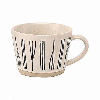 Керамическая чашка для кофе, белая с узором, 350 мл