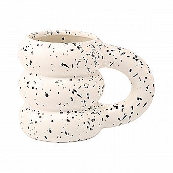 Скандинавская чашка для кофе, белая в точку, 300 мл