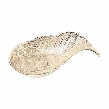 Пиала декоративная алюминиевая Крылья ангела "Wings" 37*19 см/h=9 см, серебристый, 9709206/2013360
