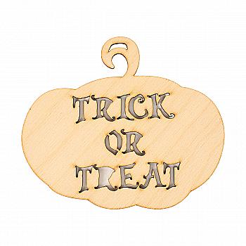Заготовка деревянная Тыква-подвеска "Trick or Treat", Д87