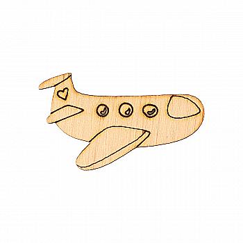 Заготовка магнита деревянная "Транспорт мини - самолетик", 40*25 мм, LK221