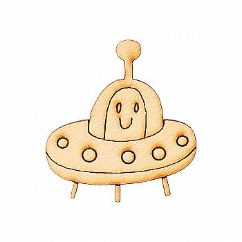 Заготовка магнита деревянная "Транспорт мини - НЛО", 35*35 мм, LK222