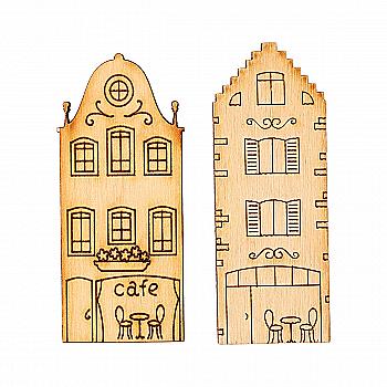 Заготівка дерев’яна Будиночок (вузький) h=90 мм, в асортименті, 401