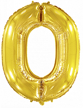 Кулька Ф ЦИФРА 0 Золотиста Slim 40", 3207-3686