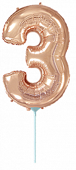 Кулька Ф ЦИФРА 3 14" рожеве золото ПАК, 3206-0583