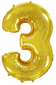 Кулька Ф ЦИФРА 3 Золотиста Slim 40", 3207-3689