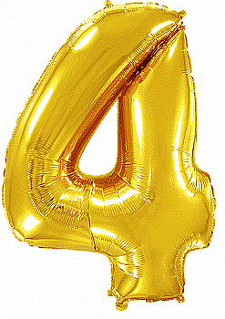 Кулька Ф ЦИФРА 4 Золотиста Slim 40", 3207-3690