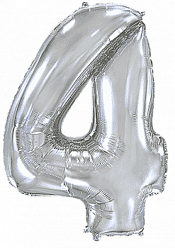 Кулька Ф ЦИФРА 4 Срібляста Slim 40", 3207-3700