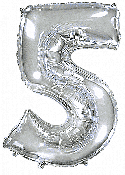 Кулька Ф ЦИФРА 5 Срібляста Slim 40", 3207-3701
