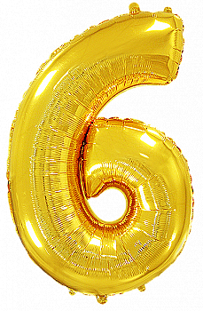 Кулька Ф ЦИФРА 6 Золотиста Slim 40", 3207-3692
