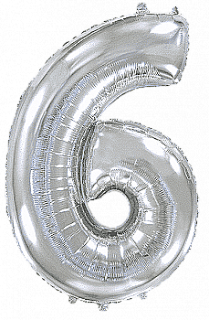 Кулька Ф ЦИФРА 6 Срібляста Slim 40", 3207-3702