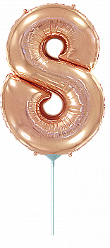 Кулька Ф ЦИФРА 8 14" рожеве золото ПАК, 3206-0588
