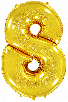 Кулька Ф ЦИФРА 8 Золотиста Slim 40", 3207-3694