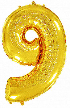 Кулька Ф ЦИФРА 9 Золотиста Slim 40", 3207-3695