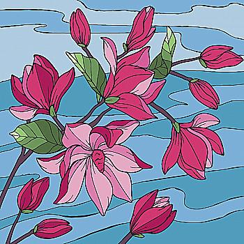 Набір для розпису по номерах 30*30 см "Магнолія", 13045-AC