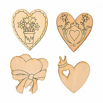 Заготівка дерев’яна Серце з картинкою, в асортименті 502/503