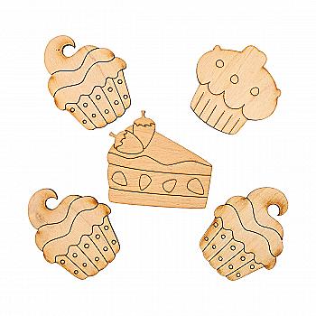 Заготівка дерев’яна Тістечко, в асортименті, 118(1-4/8-9)